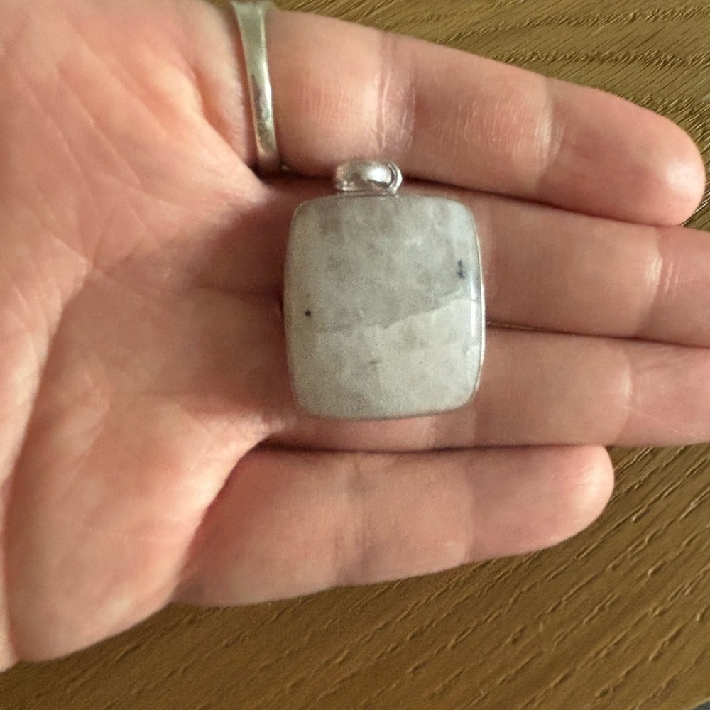 Moonstone Square Shape Sterling Silver Pendant - image 4